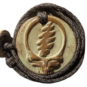 Stealie SYF Steal Your Face Grateful Dead Necklace Pendant Gift Yellow